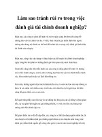 Làm sao tránh rủi ro trong việc đánh giá tài chính doanh nghiệp? pdf