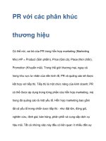 pr với các phân khúc thương hiệu