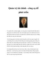 Quản trị tài chính - công cụ để phát triển pps