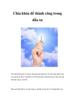Chìa khóa để thành công trong đầu tư ppsx