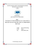 tiểu luận quản trị sản xuất điều hành ứng dụng lý thuyết độ tin cậy và bảo trì tại nhà máy sản xuất bộ thu công ty tnhh sonion việt nam