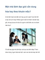 Một nhà lãnh đạo giỏi cần dung hòa hay theo khuôn mẫu? pptx