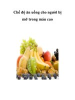 Chế độ ăn uống cho người bị mỡ trong máu cao ppt