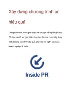 xây dựng chưong trình pr hiệu quả