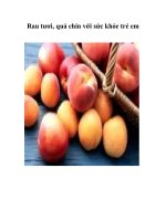 Rau tươi, quả chín với sức khỏe trẻ em pdf