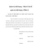 Quản trị chất lượng – Một số vấn đề quản trị chất lượng (Phần2) pdf
