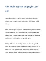 cần chuẩn bị gì khi ứng tuyển vị trí pr