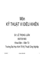 BÀI GIẢNG  MÔN KỸ THUẬT VI ĐIỀU KHIỂN