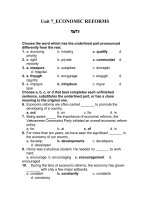 Unit 7 - ECONOMIC REFORMS -Test 2