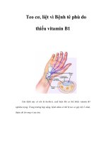 Teo cơ, liệt vì Bệnh tê phù do thiếu vitamin B1 pdf