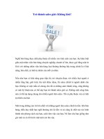 trở thành sales giỏi  không khó!