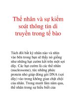 Thể nhân và sự kiểm soát thông tin di truyền trong tế bào pptx