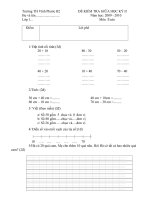 Đề KT GHKII lớp 1 TV+T