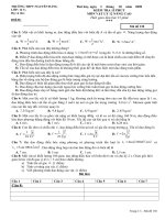 Đề kiểm tra 15 phút Vật lý 12 Nâng cao (lần 2)