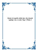 quản trị nguồn nhân lực cho doanh nghiệp vừa và nhỏ tập 1 phần 2