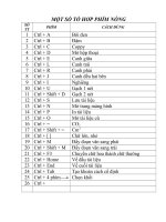 MỘT SỐ TỔ HỢP PHÍM NÓNG