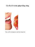Cà rốt, lê và táo giúp trắng răng pdf