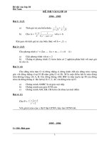 Các đề thi tuyển sinh Hà Nam