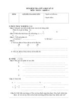 ĐỀ KIỂM TRA ĐỊNH KÌ MÔN TOÁN 4