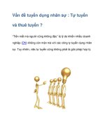 Vấn đề tuyển dụng nhân sự : Tự tuyển và thuê tuyển ? ppt