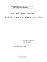VẤN ĐỀ CẦN QUAN TÂM KHI DẠY TOÁN