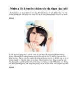 Những lời khuyên chăm sóc da theo lứa tuổi ppt