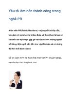 yếu tố làm nên thành công trong nghề pr