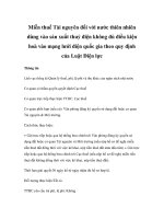 Miễn thuế Tài nguyên đối với nước thiên nhiên dùng vào sản xuất thuỷ điện không đủ điều kiện hoà vào mạng lưới điện quốc gia theo quy định của Luật Điện lực pptx