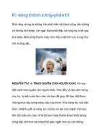 Kĩ năng thành công trong kinh doanh-phần10 doc