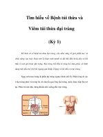 Tìm hiểu về Bệnh túi thừa và Viêm túi thừa đại tràng (Kỳ 1) pptx