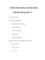 Chế độ dinh dưỡng cho bệnh nhân Đái tháo đường (Kỳ 1) pot