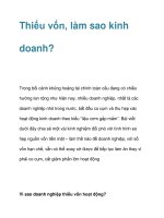 thiếu vốn, làm sao kinh doanh