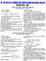 Tuyển sinh vào Chuyên Lương Văn Chánh - Phú Yên - Môn Toán - 05-06 potx