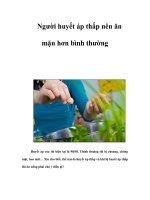 Người huyết áp thấp nên ăn mặn hơn bình thường ppsx