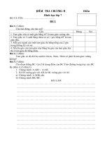 5 đề + ĐA kiểm tra chương 2 hình 7