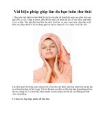 Vài biện pháp giúp làn da bạn luôn thư thái ppt