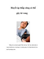 Huyết áp thấp cũng có thể gây tử vong ppt