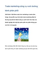 trade marketing-công cụ nuôi dưỡng kênh phân phối