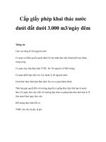 Cấp giấy phép khai thác nước dưới đất dưới 3.000 m3/ngày đêm pot
