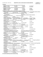 Đề thi Anh 12 kỳ I (2009 - 2010) Thái Bình