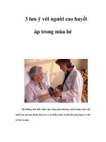 3 lưu ý với người cao huyết áp trong mùa hè pptx