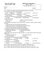 Kiểm tra giữa kì 2 - Sinh 8