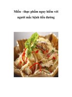 Miến - thực phẩm nguy hiểm với người mắc bệnh tiểu đường doc