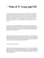 'nhân tố x” trong nghề pr