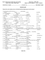 ĐỀ KT 15 LẦN 2 HKII - LỚP 11(2009 - 2010)