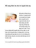 Bổ sung thức ăn cho trẻ ngoài sữa mẹ ppt