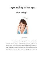 Bệnh huyết áp thấp có nguy hiểm không? pptx