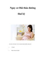 Nguy cơ Đái tháo đường thai kỳ pptx