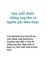Sản xuất thuốc chống ung thư có nguồn gốc thảo dược ppsx