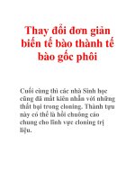 Thay đổi đơn giản biến tế bào thành tế bào gốc phôi pptx